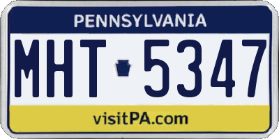 PA license plate MHT5347