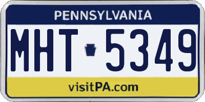 PA license plate MHT5349