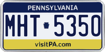 PA license plate MHT5350