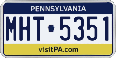 PA license plate MHT5351