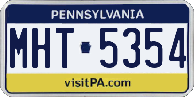 PA license plate MHT5354