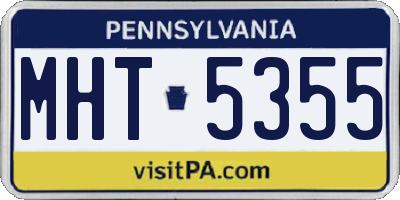 PA license plate MHT5355