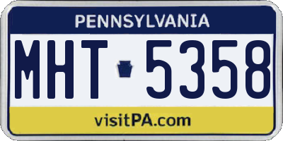 PA license plate MHT5358
