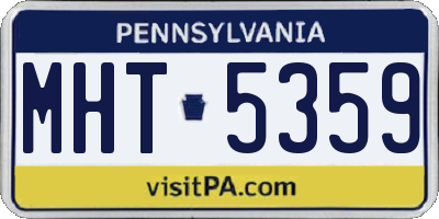 PA license plate MHT5359