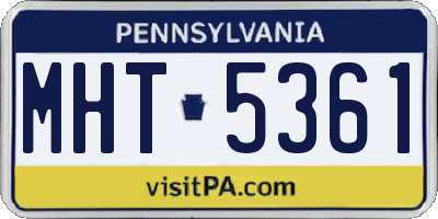PA license plate MHT5361