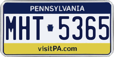 PA license plate MHT5365