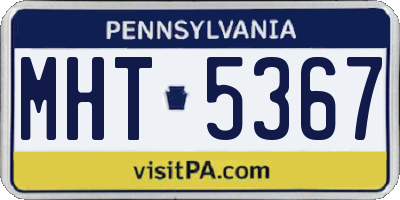 PA license plate MHT5367