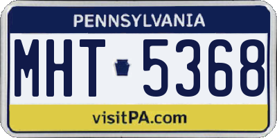 PA license plate MHT5368