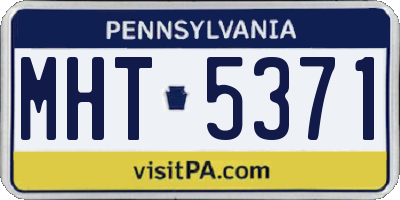 PA license plate MHT5371