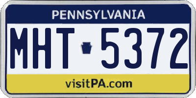 PA license plate MHT5372