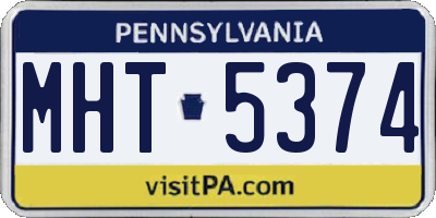 PA license plate MHT5374