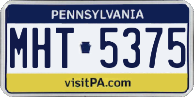 PA license plate MHT5375
