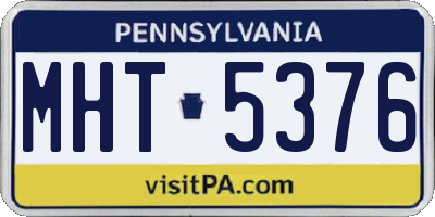 PA license plate MHT5376