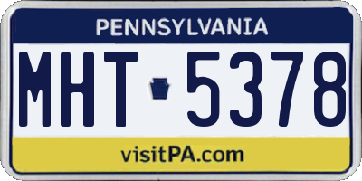 PA license plate MHT5378