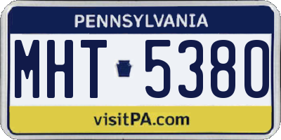 PA license plate MHT5380