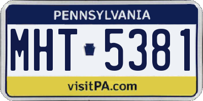 PA license plate MHT5381