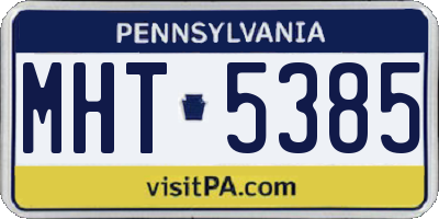 PA license plate MHT5385