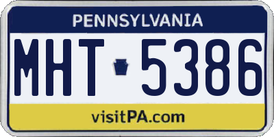 PA license plate MHT5386