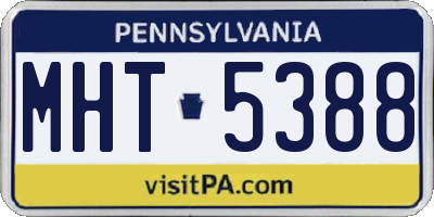 PA license plate MHT5388