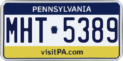PA license plate MHT5389
