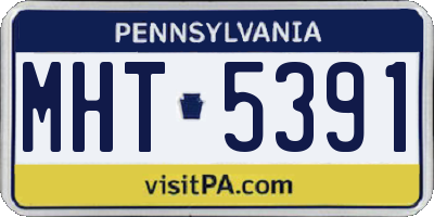 PA license plate MHT5391