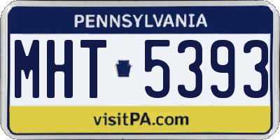 PA license plate MHT5393