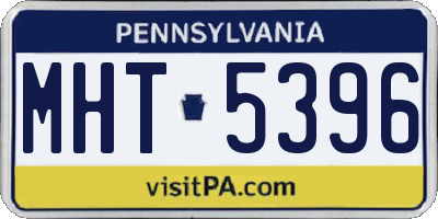 PA license plate MHT5396