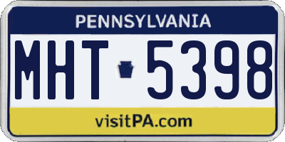 PA license plate MHT5398