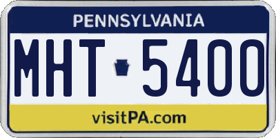 PA license plate MHT5400