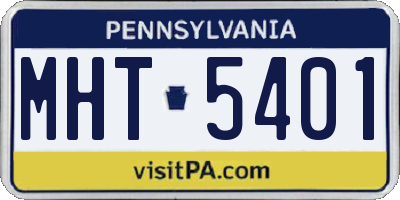PA license plate MHT5401