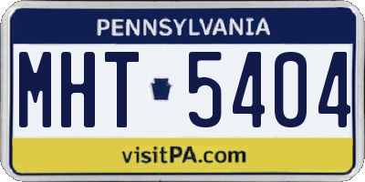PA license plate MHT5404