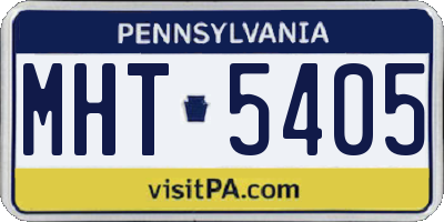 PA license plate MHT5405