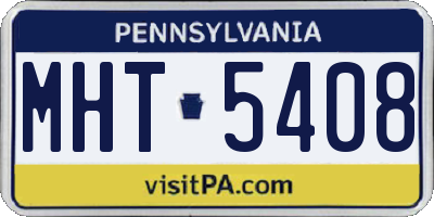 PA license plate MHT5408