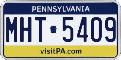 PA license plate MHT5409