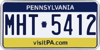 PA license plate MHT5412