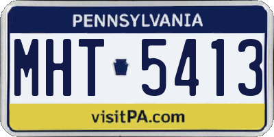PA license plate MHT5413
