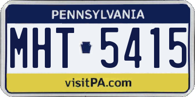 PA license plate MHT5415