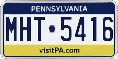 PA license plate MHT5416