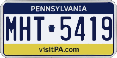 PA license plate MHT5419