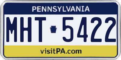 PA license plate MHT5422