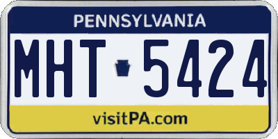 PA license plate MHT5424