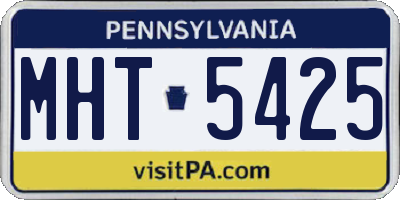 PA license plate MHT5425