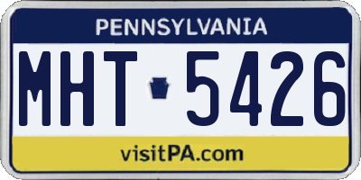 PA license plate MHT5426