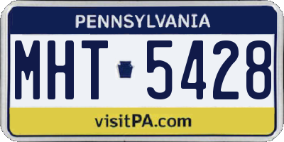 PA license plate MHT5428