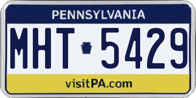 PA license plate MHT5429