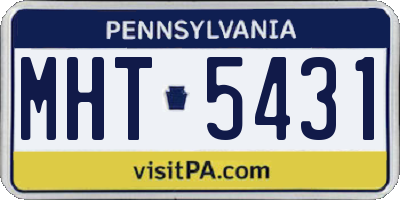 PA license plate MHT5431