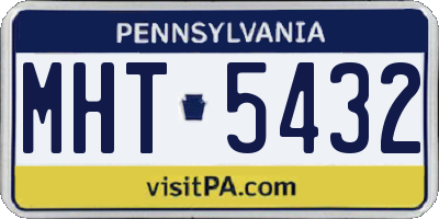 PA license plate MHT5432
