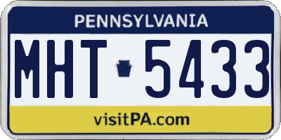 PA license plate MHT5433