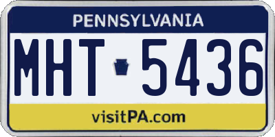 PA license plate MHT5436