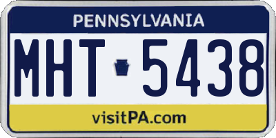 PA license plate MHT5438